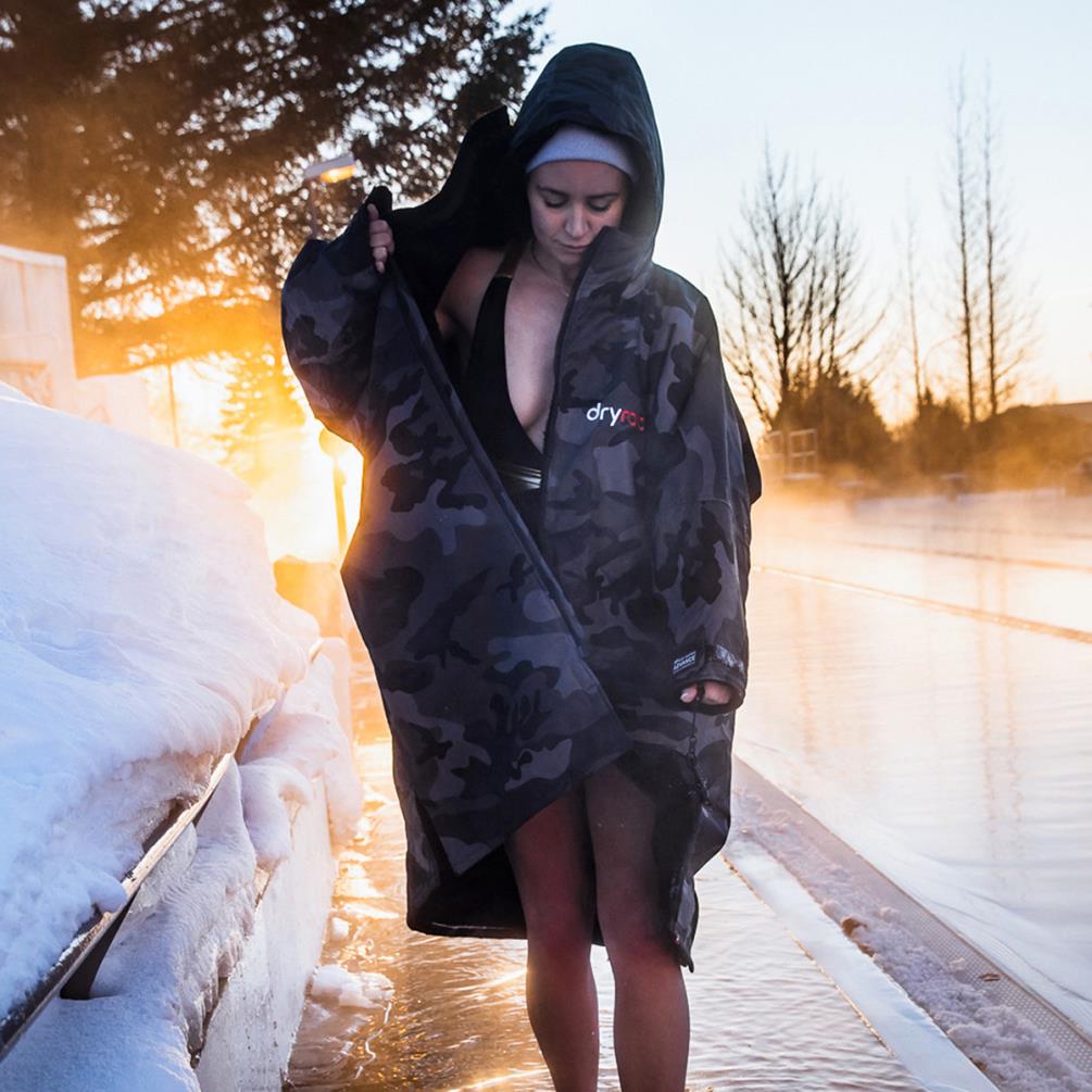 dryrobe Advance Long Sleeve Changing Robe - Black Camo / Black Extra Image 6